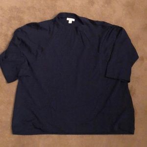 J, Jill navy 3/4 sleeve Ponte knit shirt
